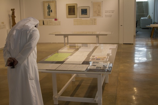 Image of installation of exhibition, The Founding Years (1969-1973), A Selection of Works from the Sultan Gallery Archives, Sultan Gallery, Kuwait, 2012.More documentation of the exhibition is available on the Sultan Gallery’s website.
