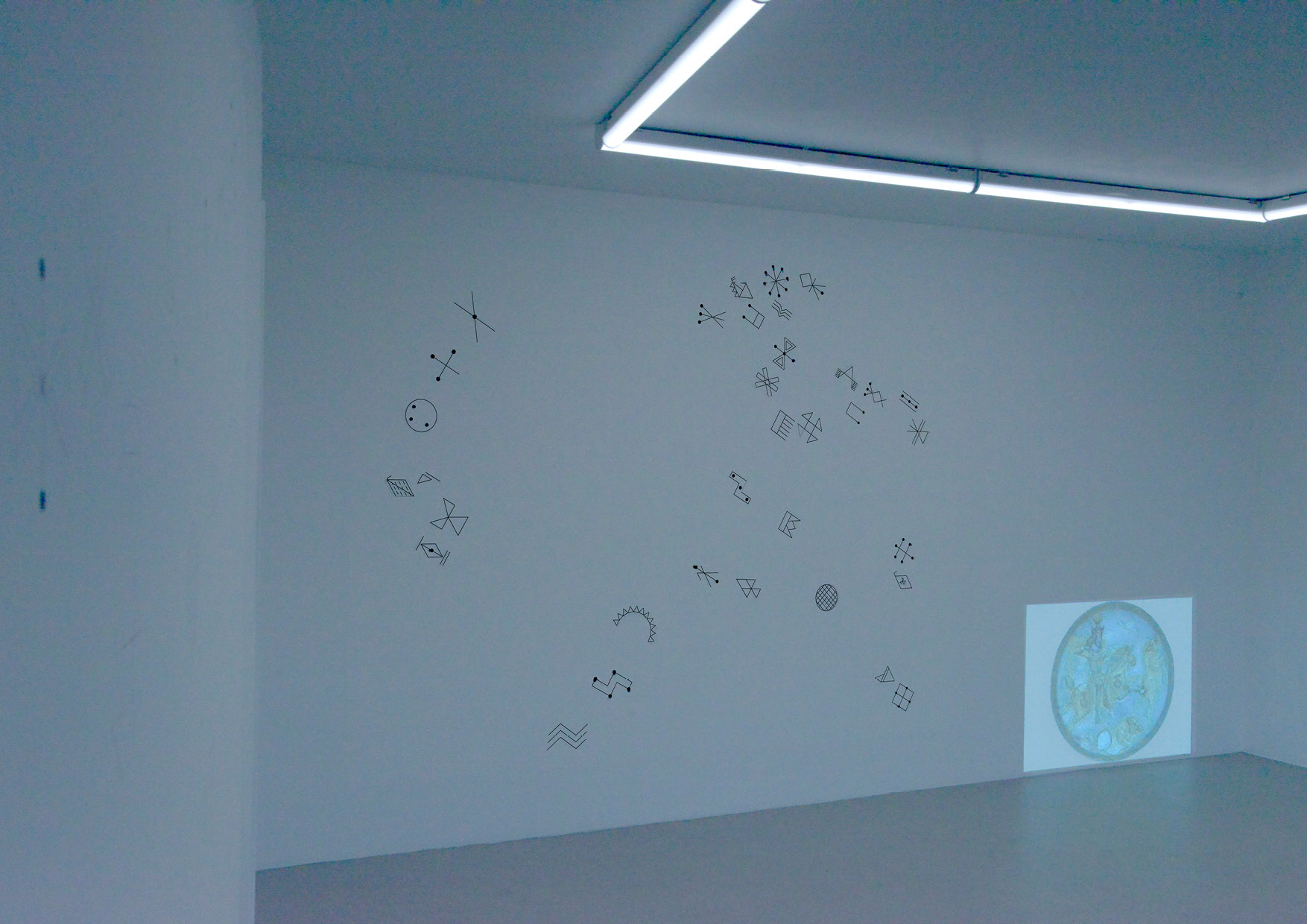 Polaris, 2021, ink on wall, 200 × 270 cm, video loop, 5 minutes 06 seconds
