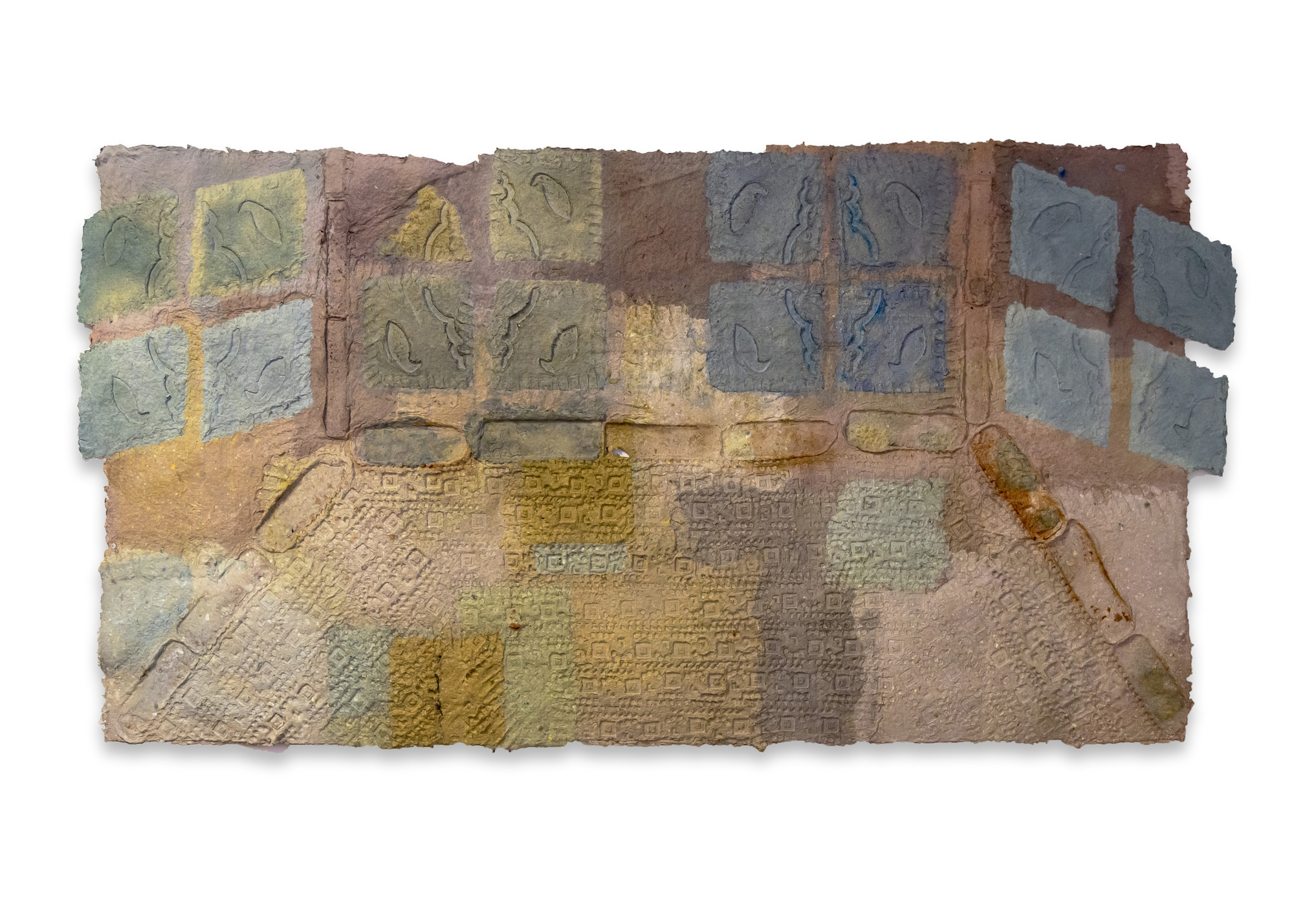 Heart of The House, 2021, Dyed handmade paper, 41 x 78 in