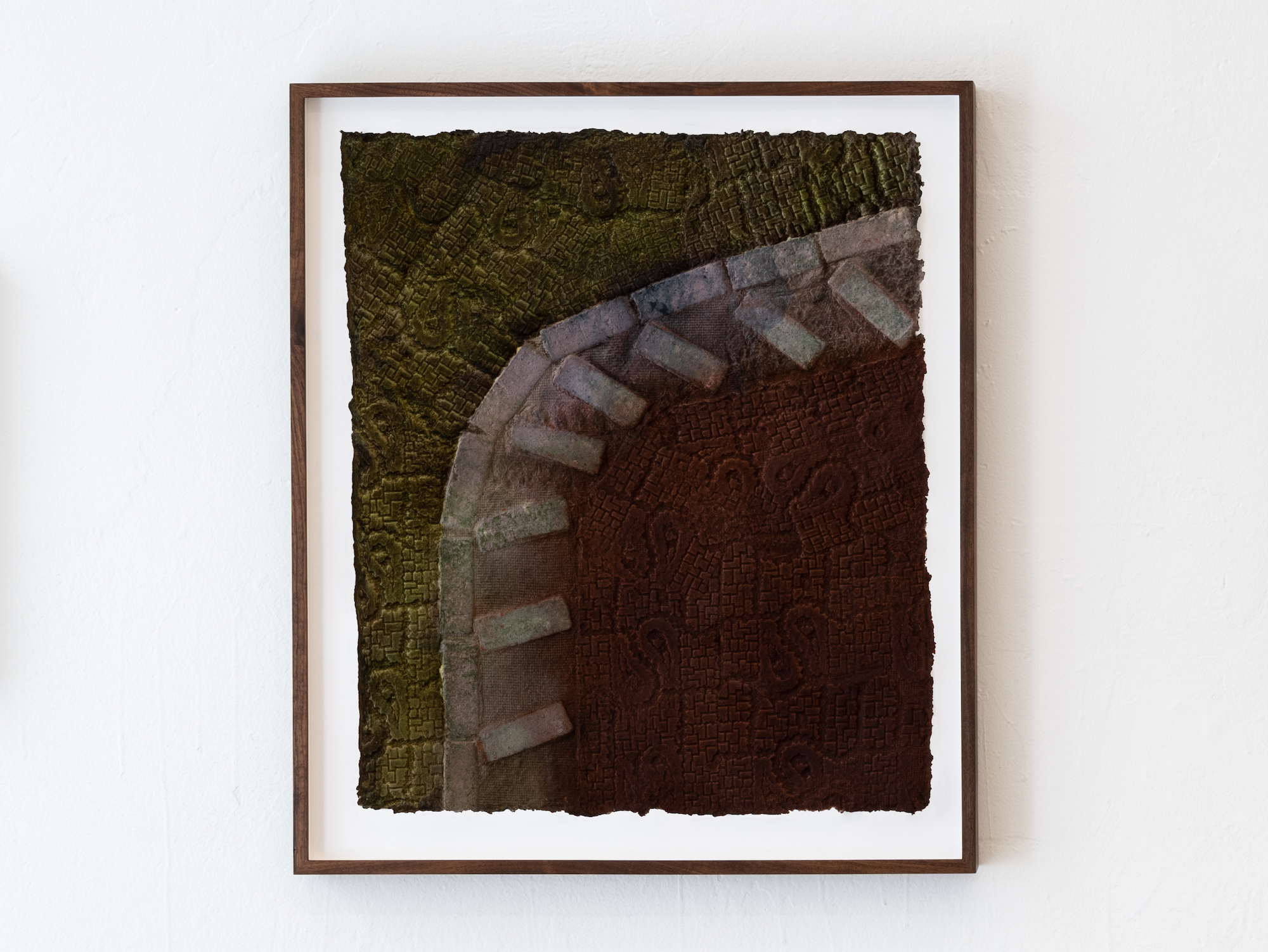 Burrow, 2021, Dyed handmade paper, 26.5 x 22.5 in