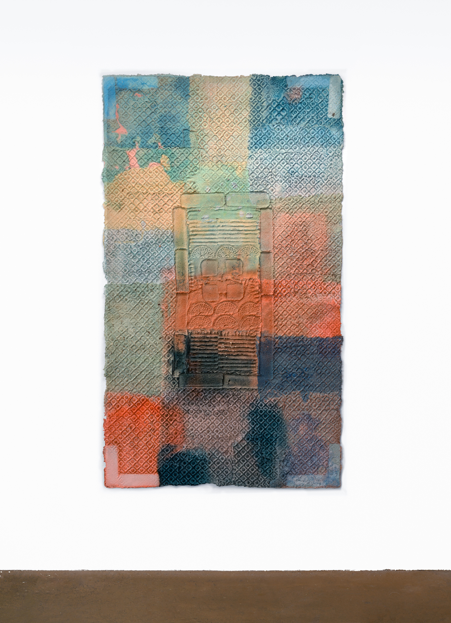 Baharkhab II, 2021, Dyed handmade paper, 84 x 48 in 