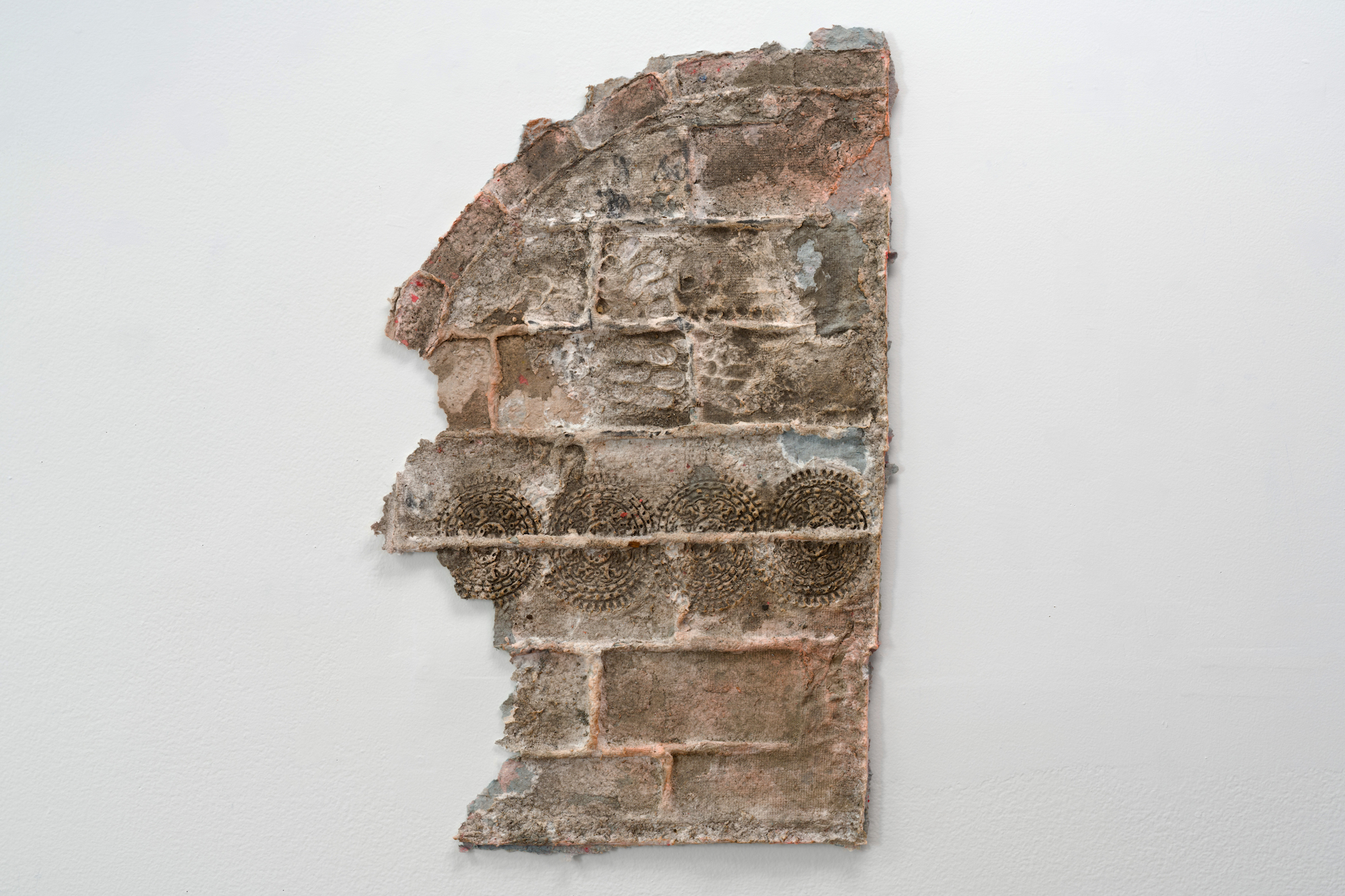 Fragment, 2021, Dyed handmade paper, 32.5 x 21 in