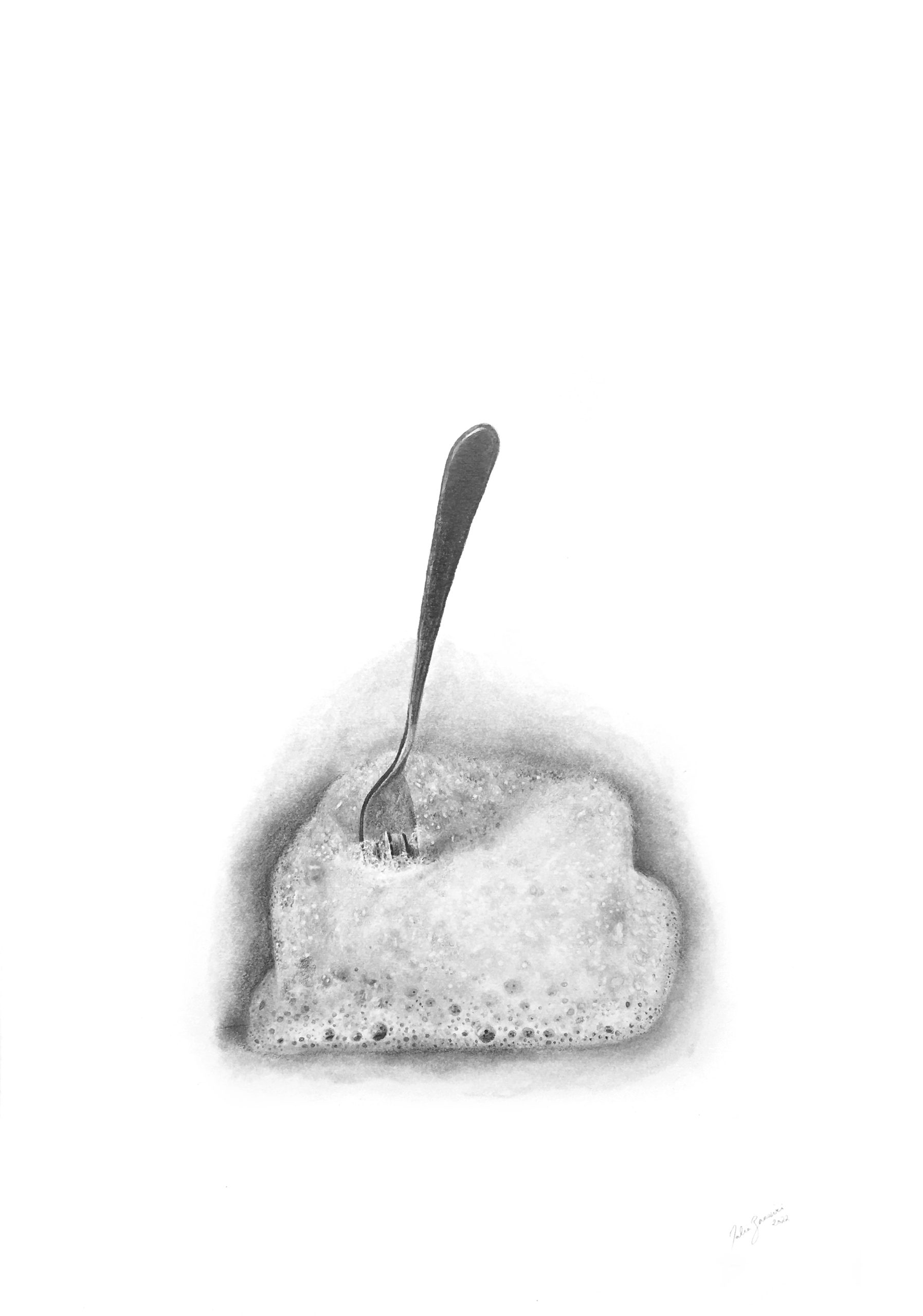 Fork, 2022, Graphite on Paper, 50 x 35 cm. Courtesy of the Artist