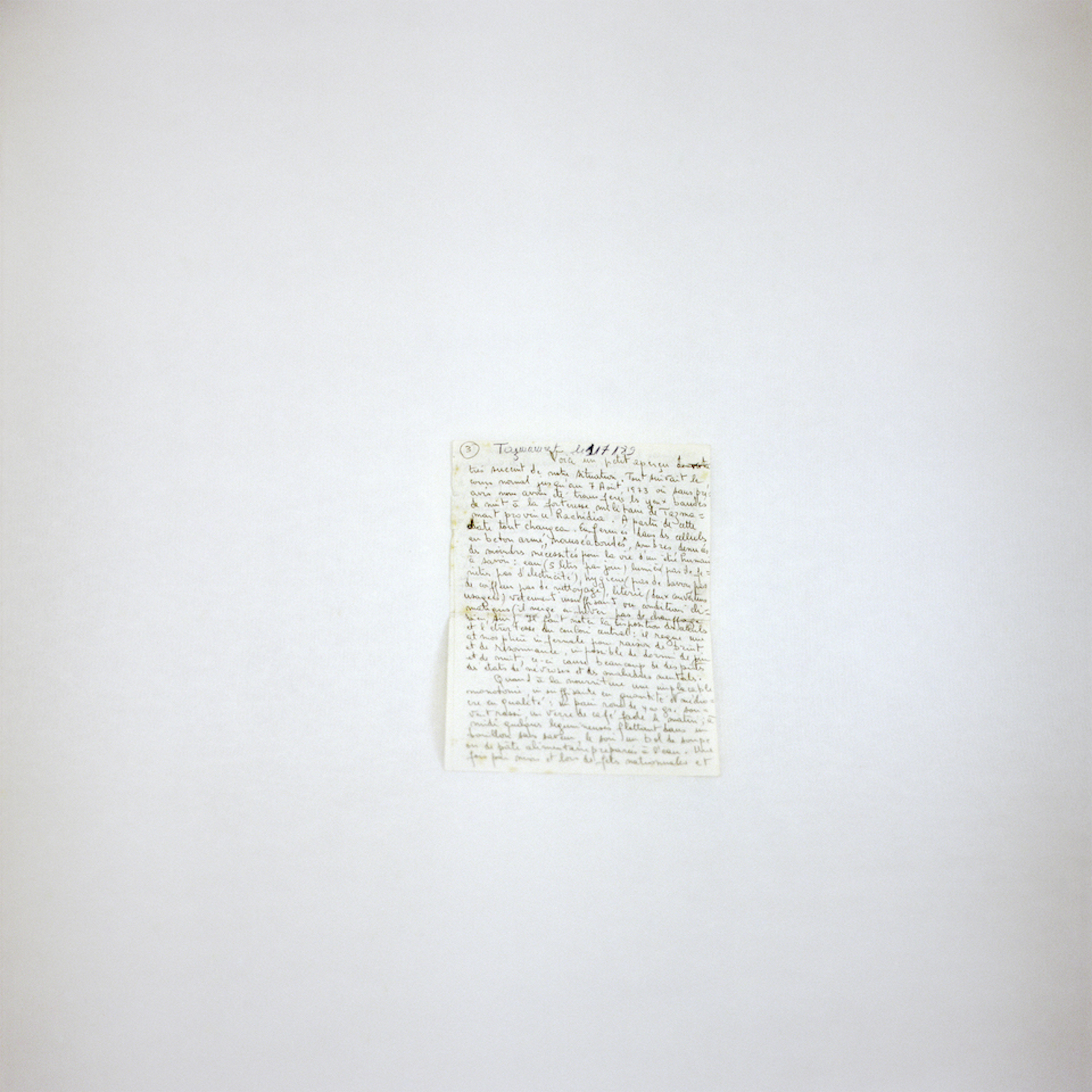 Objet de Tazmamart, Lettres, 2016, Inkjet print from analog photographs, 40 x 40 cm