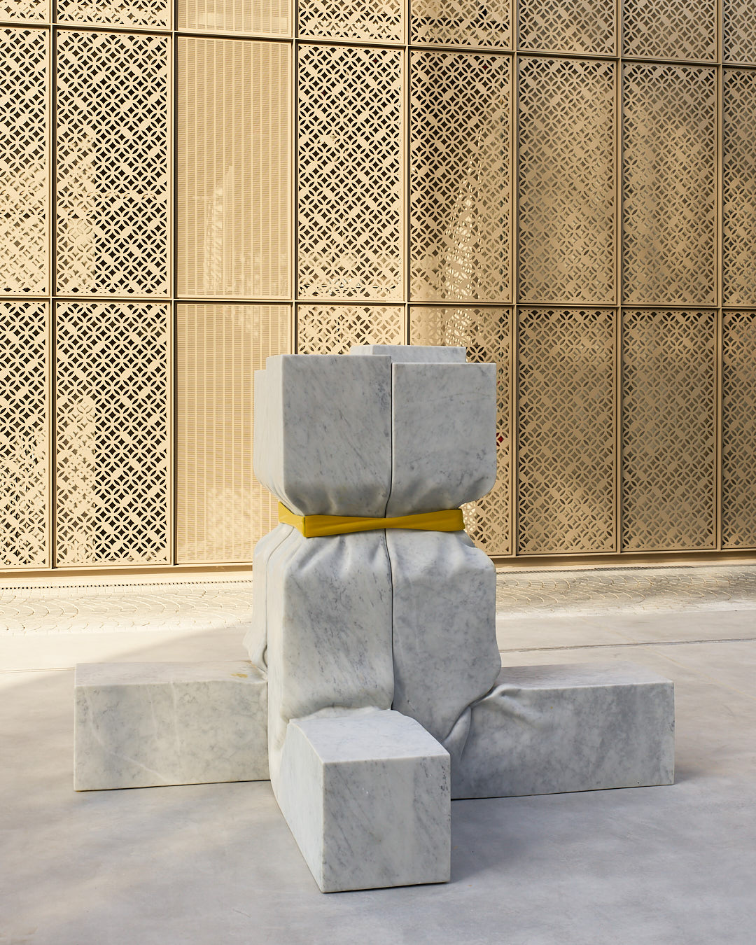 The Plinth, 2021, Carrara marble and steel, 196 x 267 x 269 cm